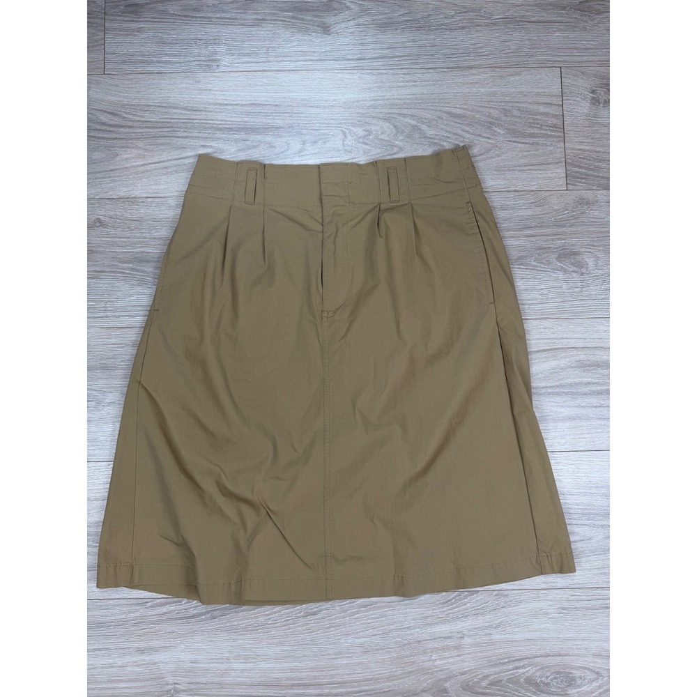 J.Crew Khaki Tan Pleated A-Line Skirt‎ Style AR444 Size 10 Cotton Blend FA20